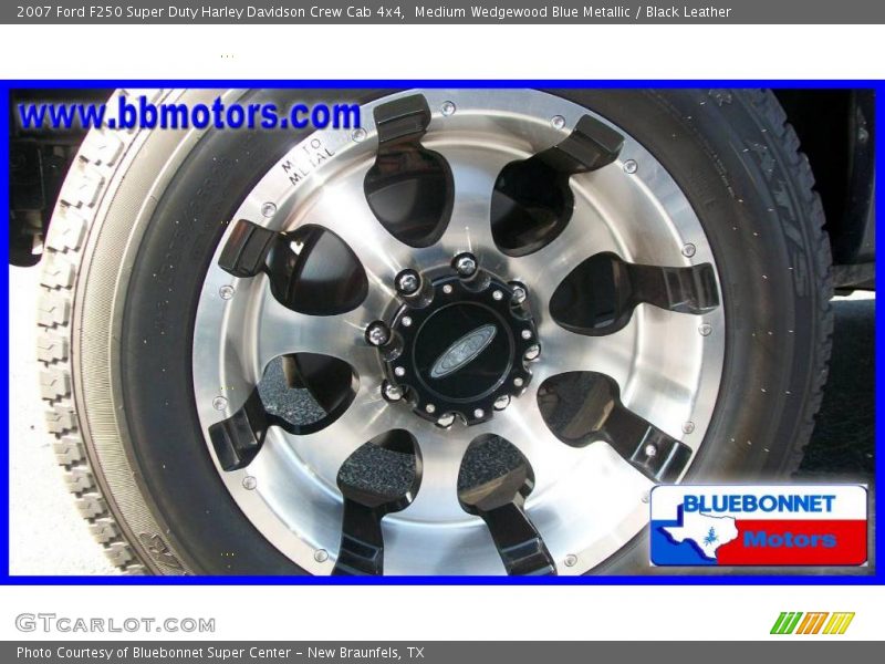 Medium Wedgewood Blue Metallic / Black Leather 2007 Ford F250 Super Duty Harley Davidson Crew Cab 4x4