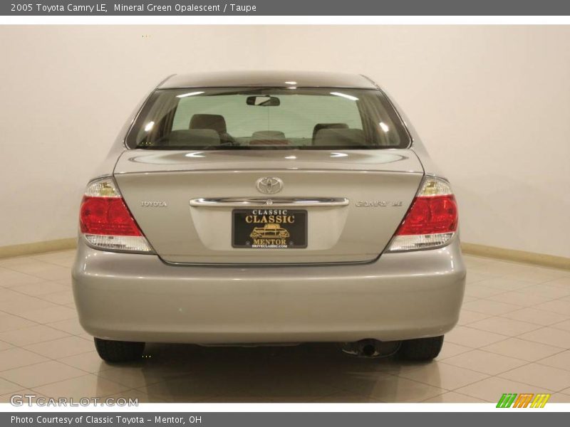 Mineral Green Opalescent / Taupe 2005 Toyota Camry LE