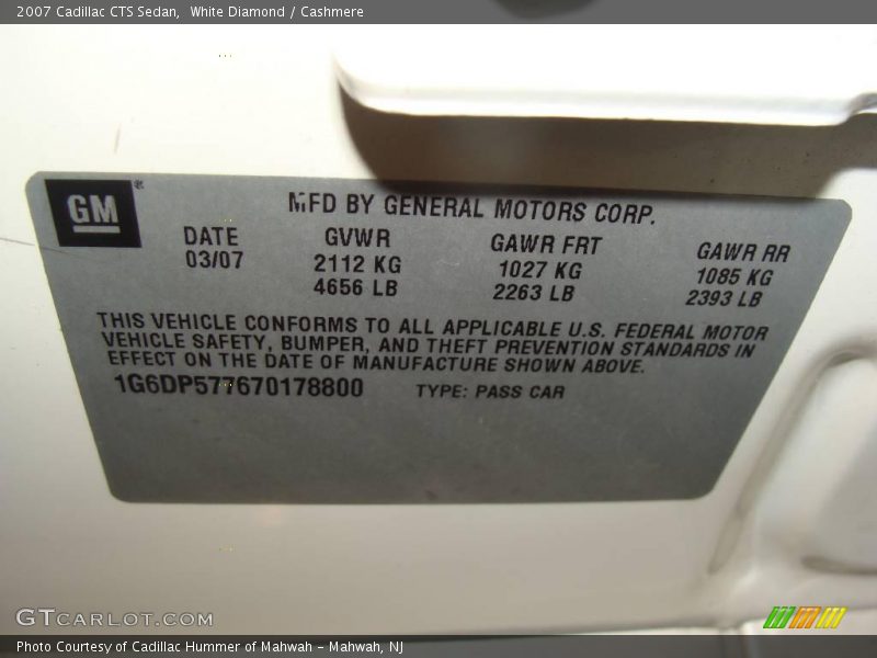 White Diamond / Cashmere 2007 Cadillac CTS Sedan