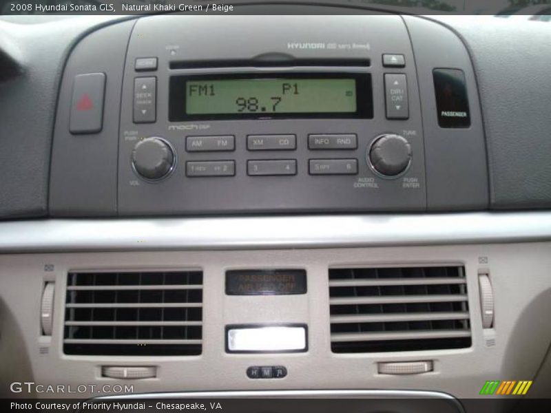 Natural Khaki Green / Beige 2008 Hyundai Sonata GLS