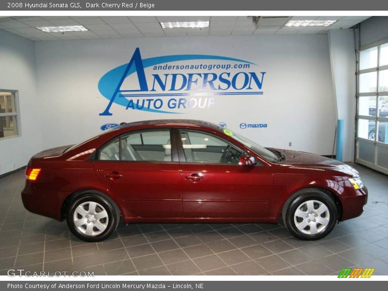 Dark Cherry Red / Beige 2008 Hyundai Sonata GLS