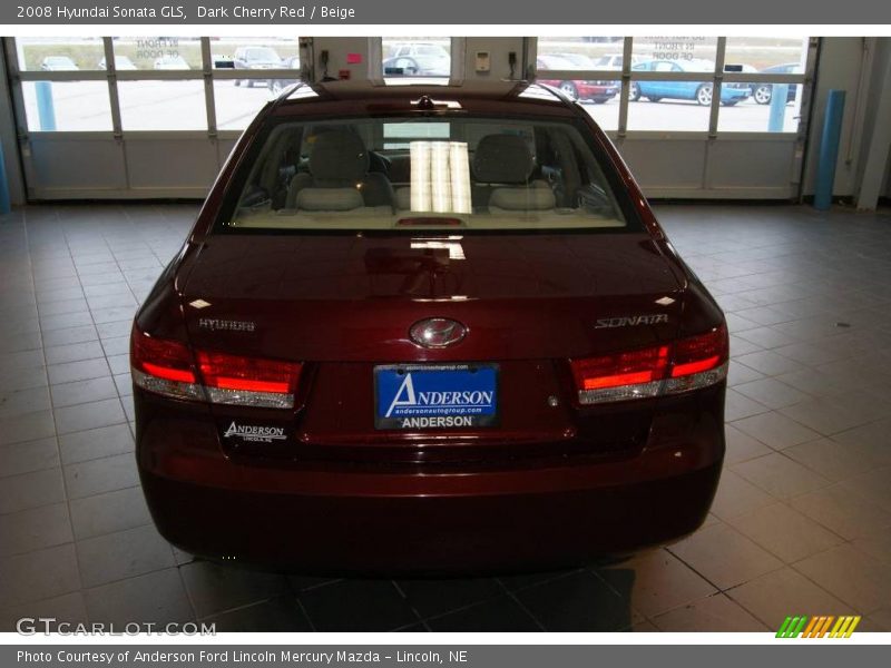 Dark Cherry Red / Beige 2008 Hyundai Sonata GLS
