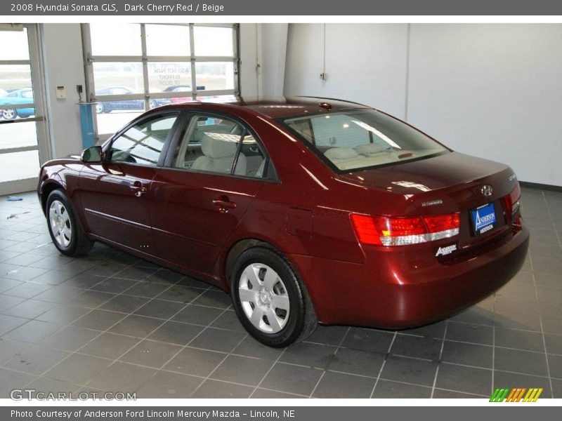 Dark Cherry Red / Beige 2008 Hyundai Sonata GLS