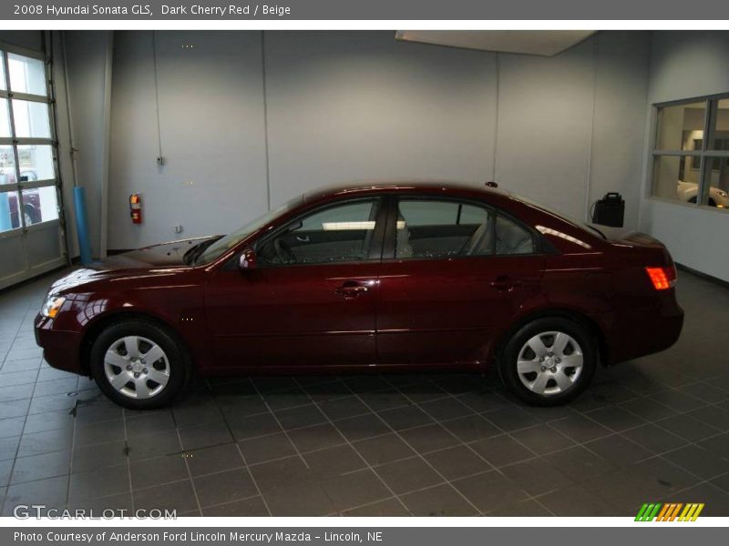 Dark Cherry Red / Beige 2008 Hyundai Sonata GLS