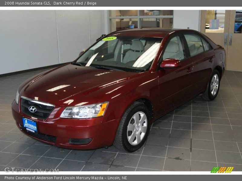 Dark Cherry Red / Beige 2008 Hyundai Sonata GLS