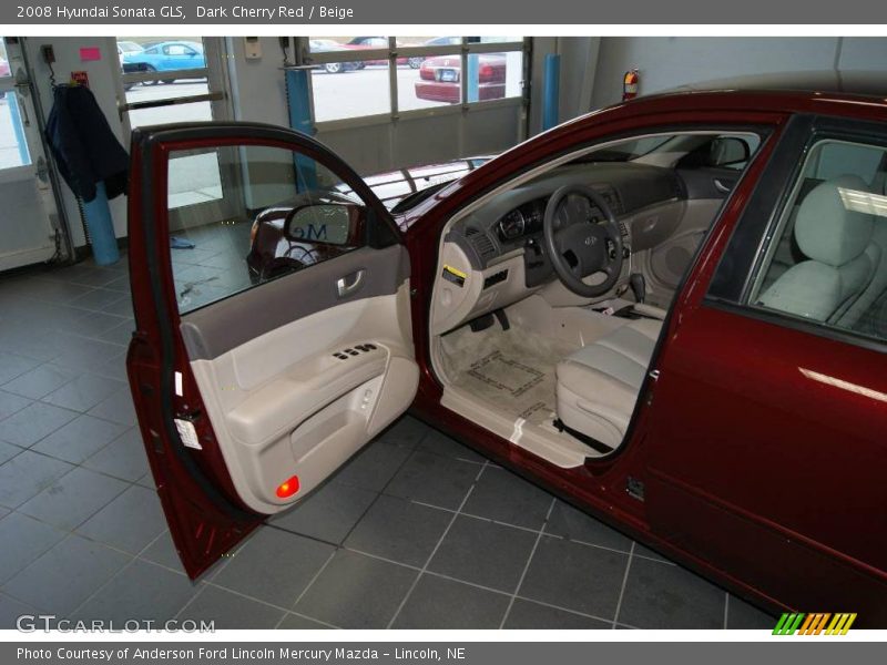 Dark Cherry Red / Beige 2008 Hyundai Sonata GLS