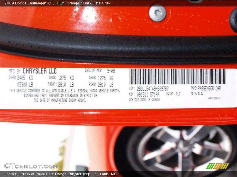 HEMI Orange / Dark Slate Gray 2009 Dodge Challenger R/T