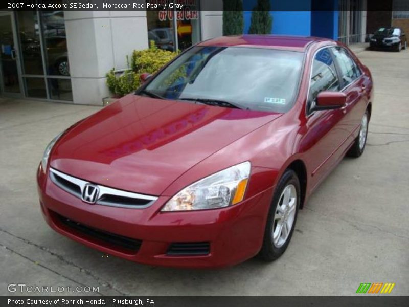 Moroccan Red Pearl / Gray 2007 Honda Accord SE Sedan