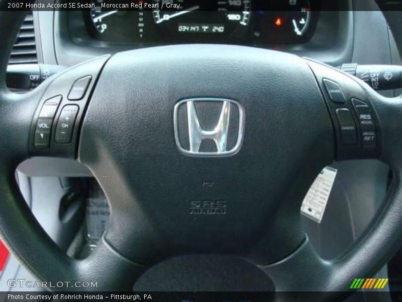 Moroccan Red Pearl / Gray 2007 Honda Accord SE Sedan