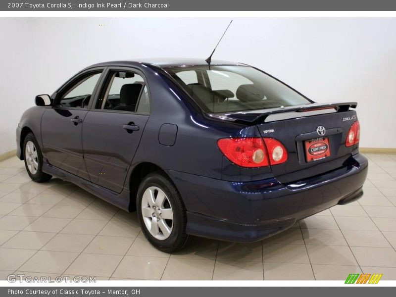 Indigo Ink Pearl / Dark Charcoal 2007 Toyota Corolla S