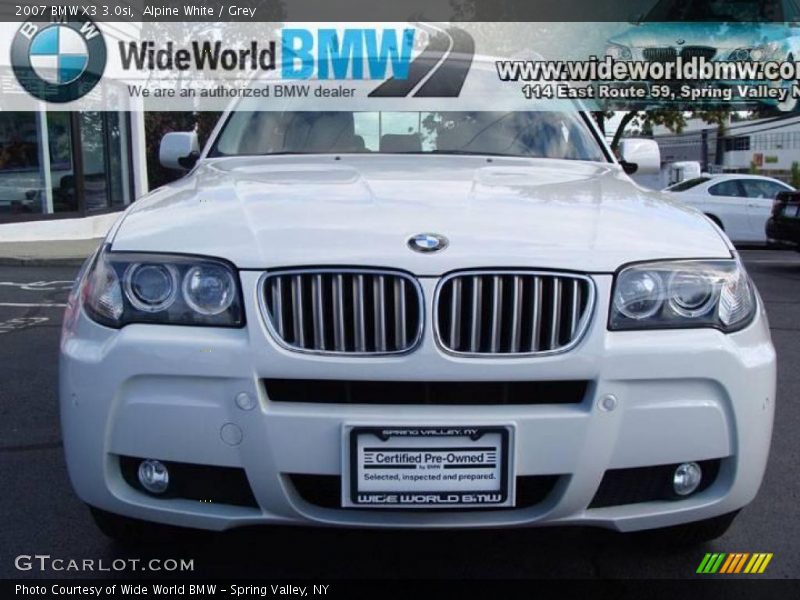 Alpine White / Grey 2007 BMW X3 3.0si