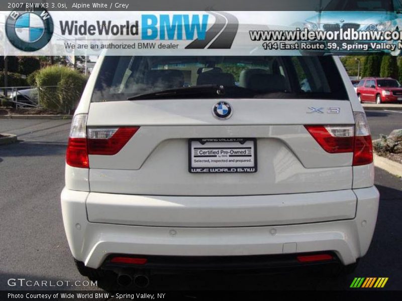 Alpine White / Grey 2007 BMW X3 3.0si