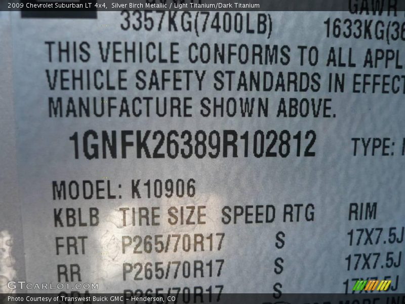 Silver Birch Metallic / Light Titanium/Dark Titanium 2009 Chevrolet Suburban LT 4x4