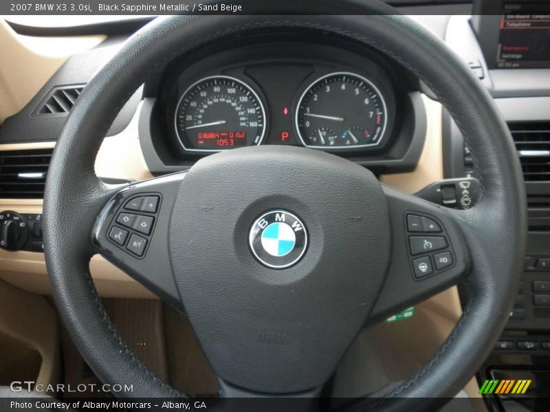 Black Sapphire Metallic / Sand Beige 2007 BMW X3 3.0si