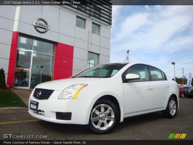 Fresh Powder White / Beige 2007 Nissan Sentra 2.0 S