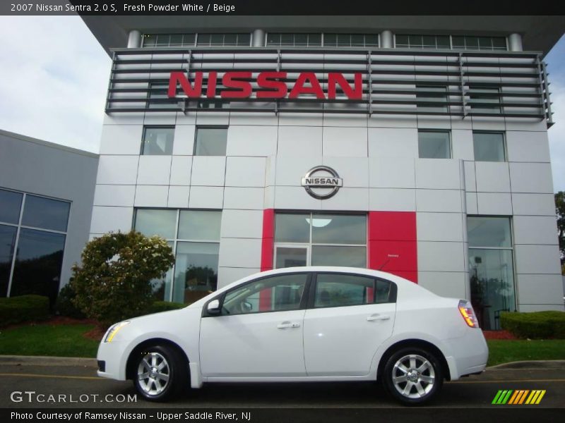 Fresh Powder White / Beige 2007 Nissan Sentra 2.0 S