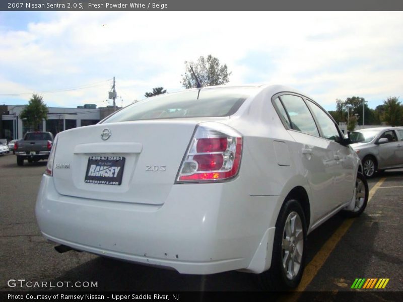 Fresh Powder White / Beige 2007 Nissan Sentra 2.0 S