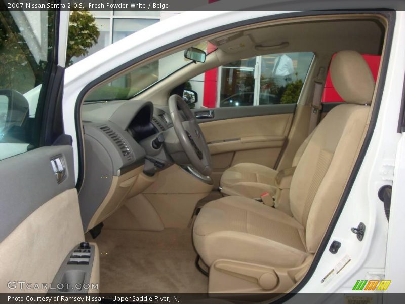 Fresh Powder White / Beige 2007 Nissan Sentra 2.0 S
