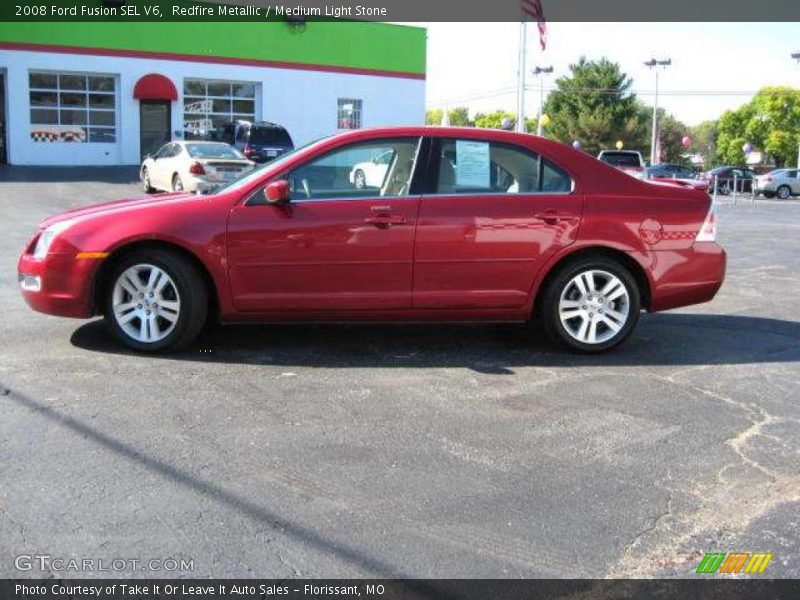 Redfire Metallic / Medium Light Stone 2008 Ford Fusion SEL V6