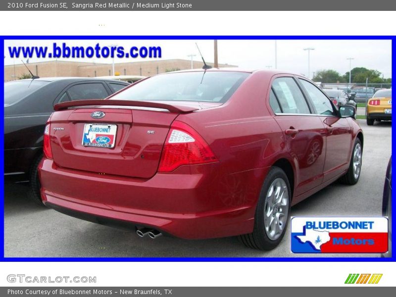 Sangria Red Metallic / Medium Light Stone 2010 Ford Fusion SE
