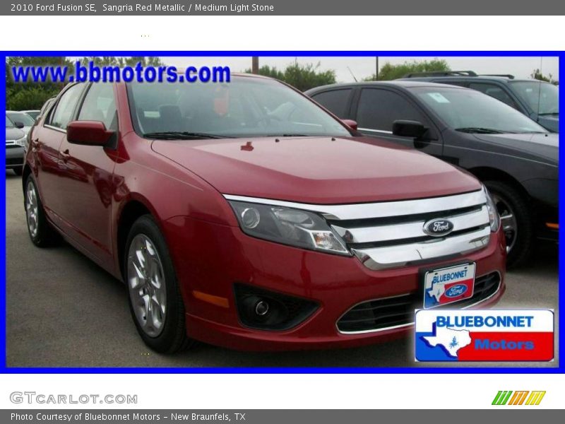 Sangria Red Metallic / Medium Light Stone 2010 Ford Fusion SE