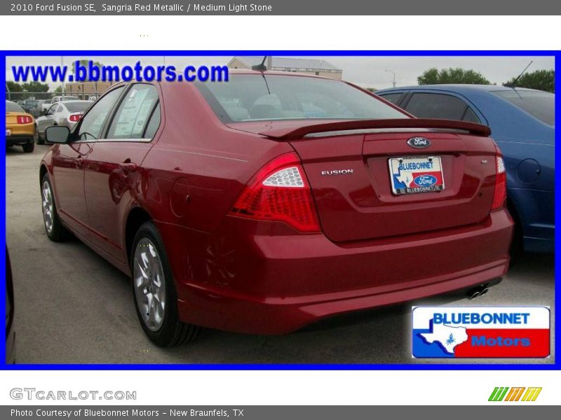 Sangria Red Metallic / Medium Light Stone 2010 Ford Fusion SE
