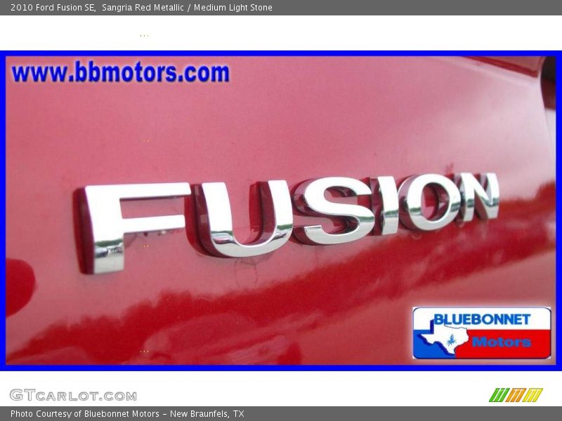 Sangria Red Metallic / Medium Light Stone 2010 Ford Fusion SE