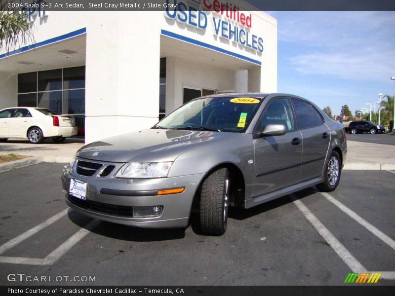 Steel Gray Metallic / Slate Gray 2004 Saab 9-3 Arc Sedan