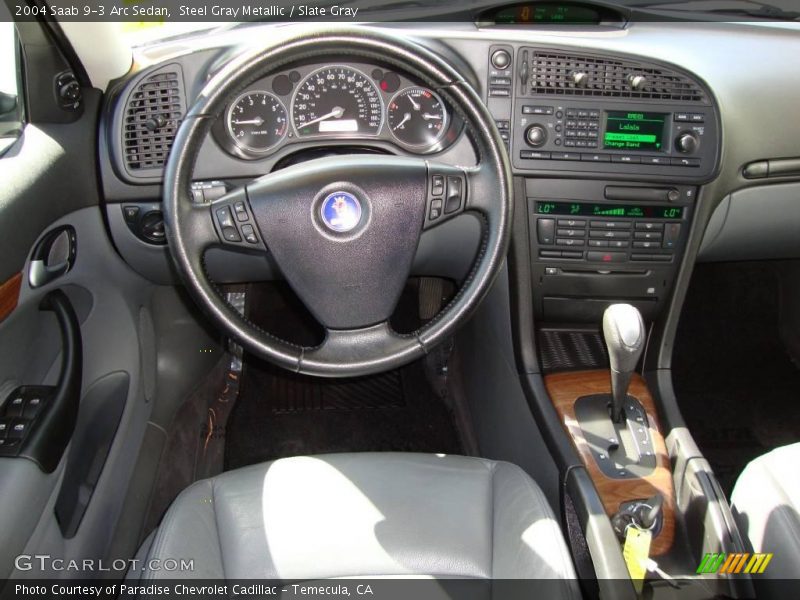 Steel Gray Metallic / Slate Gray 2004 Saab 9-3 Arc Sedan