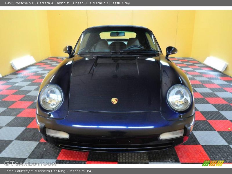 Ocean Blue Metallic / Classic Grey 1996 Porsche 911 Carrera 4 Cabriolet