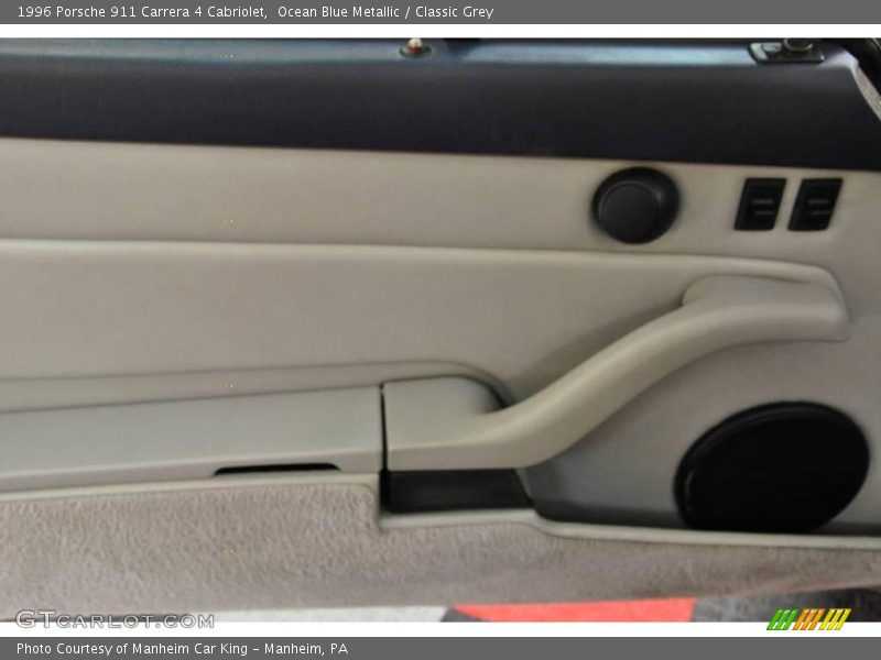 Ocean Blue Metallic / Classic Grey 1996 Porsche 911 Carrera 4 Cabriolet