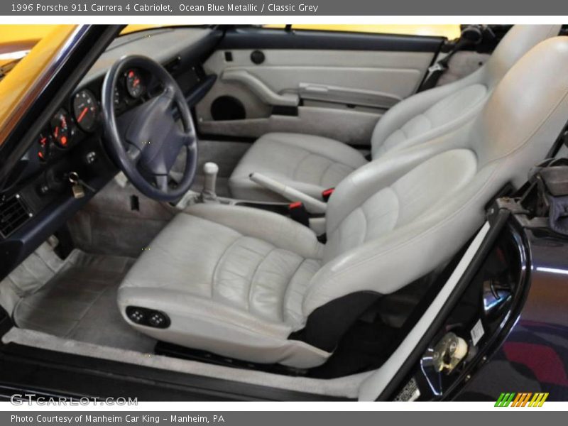 Ocean Blue Metallic / Classic Grey 1996 Porsche 911 Carrera 4 Cabriolet