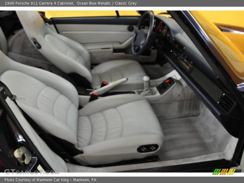 Ocean Blue Metallic / Classic Grey 1996 Porsche 911 Carrera 4 Cabriolet