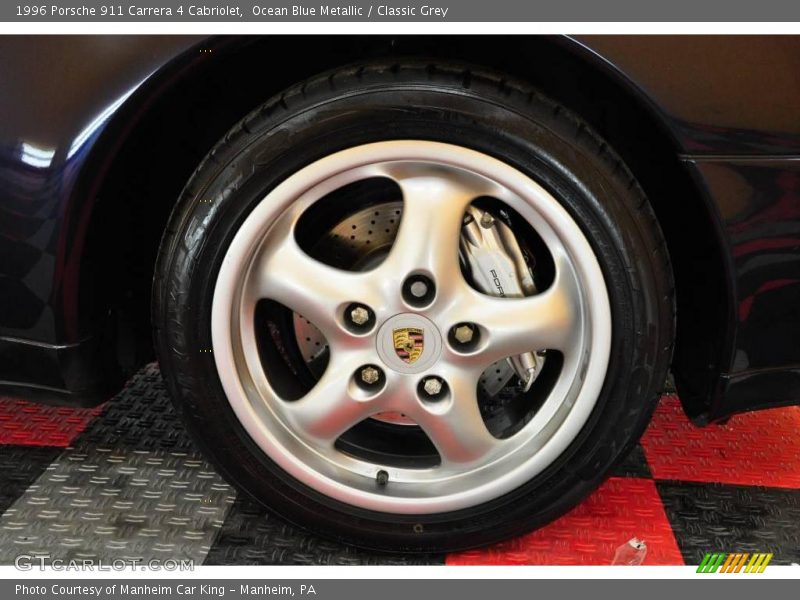 Ocean Blue Metallic / Classic Grey 1996 Porsche 911 Carrera 4 Cabriolet