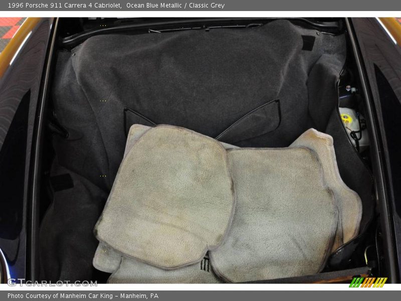Ocean Blue Metallic / Classic Grey 1996 Porsche 911 Carrera 4 Cabriolet