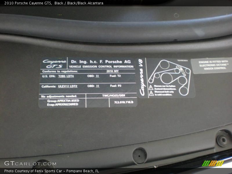 Black / Black/Black Alcantara 2010 Porsche Cayenne GTS