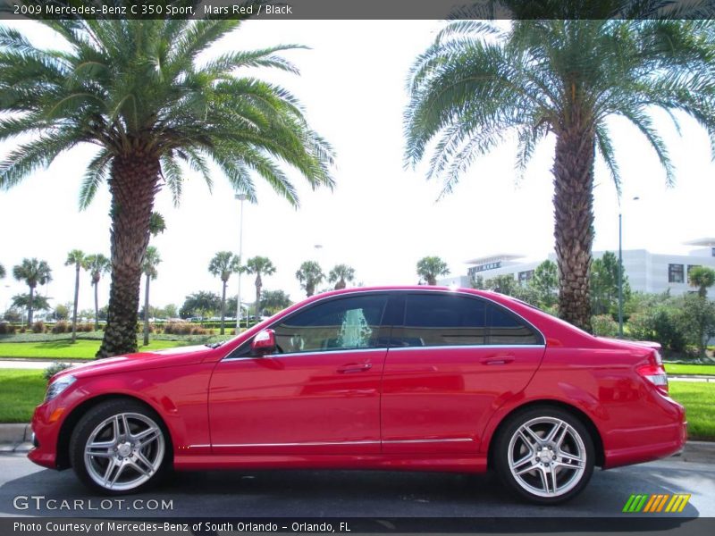 Mars Red / Black 2009 Mercedes-Benz C 350 Sport