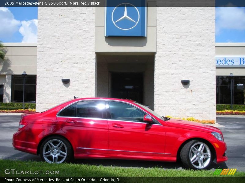 Mars Red / Black 2009 Mercedes-Benz C 350 Sport