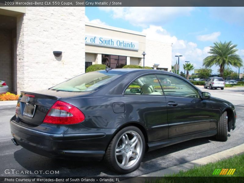 Steel Grey Metallic / Stone 2009 Mercedes-Benz CLK 550 Coupe