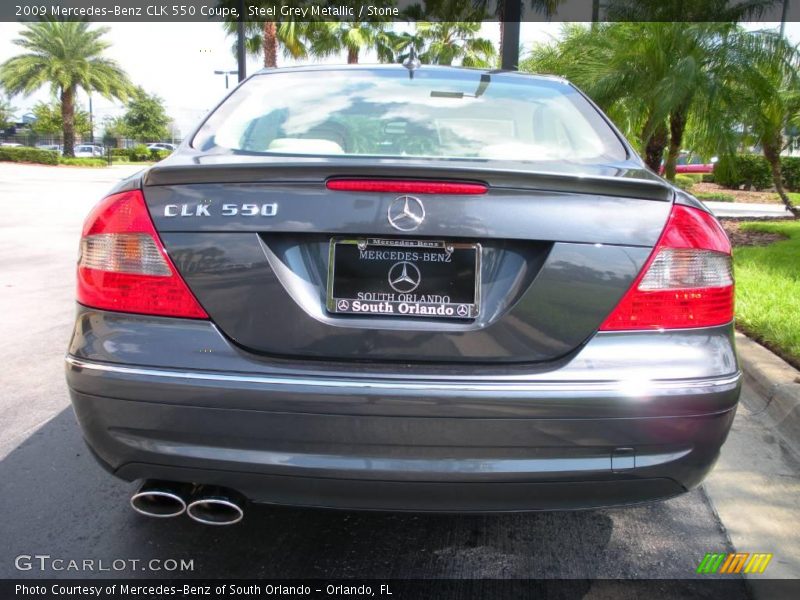 Steel Grey Metallic / Stone 2009 Mercedes-Benz CLK 550 Coupe