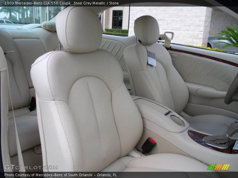 Steel Grey Metallic / Stone 2009 Mercedes-Benz CLK 550 Coupe
