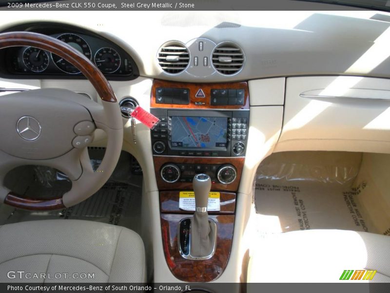 Steel Grey Metallic / Stone 2009 Mercedes-Benz CLK 550 Coupe