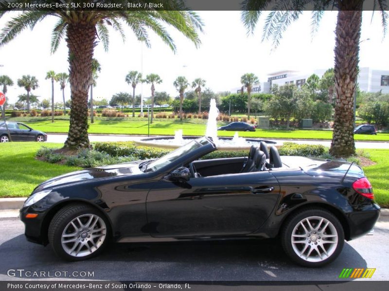 Black / Black 2009 Mercedes-Benz SLK 300 Roadster