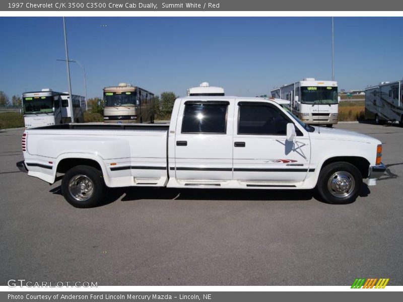Summit White / Red 1997 Chevrolet C/K 3500 C3500 Crew Cab Dually