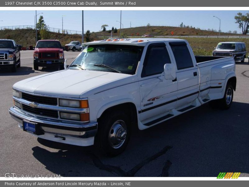 Summit White / Red 1997 Chevrolet C/K 3500 C3500 Crew Cab Dually