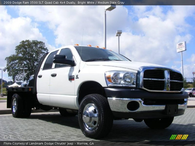 Bright White / Medium Slate Gray 2009 Dodge Ram 3500 SLT Quad Cab 4x4 Dually