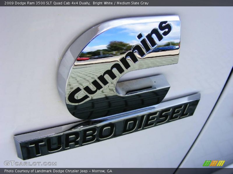 Bright White / Medium Slate Gray 2009 Dodge Ram 3500 SLT Quad Cab 4x4 Dually