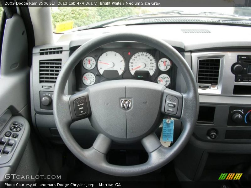 Bright White / Medium Slate Gray 2009 Dodge Ram 3500 SLT Quad Cab 4x4 Dually