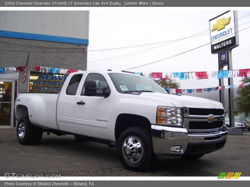 Summit White / Ebony 2009 Chevrolet Silverado 3500HD LT Extended Cab 4x4 Dually