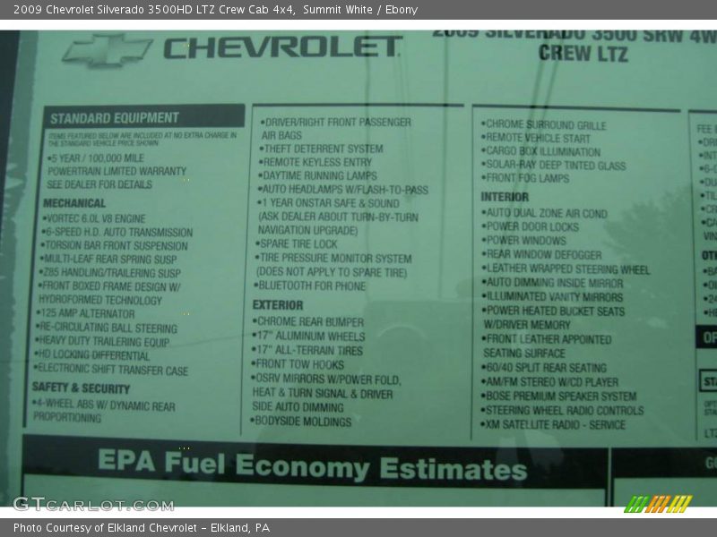 Summit White / Ebony 2009 Chevrolet Silverado 3500HD LTZ Crew Cab 4x4